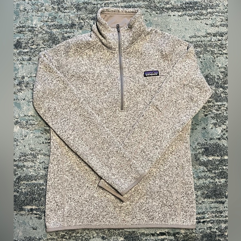 Patagonia Better Sweater Womens Sz Medium Gray 1/4 Zip Long Sleeve Pullover